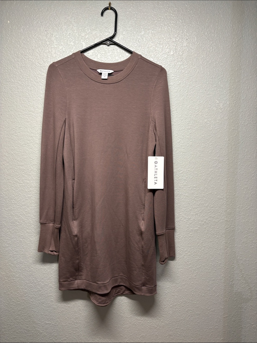 Athleta Mauve Long Sleeve Tunic Athletic Dress NWT